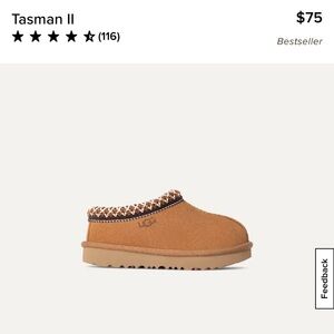 UGG Tasman II Chestnut Suede Clog with Knit Trim